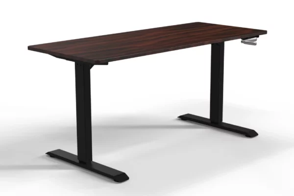 Affordable no-motor 2-leg hand-crank standing desk frame height adjustable straight desks -Vakadesk 4 (2)