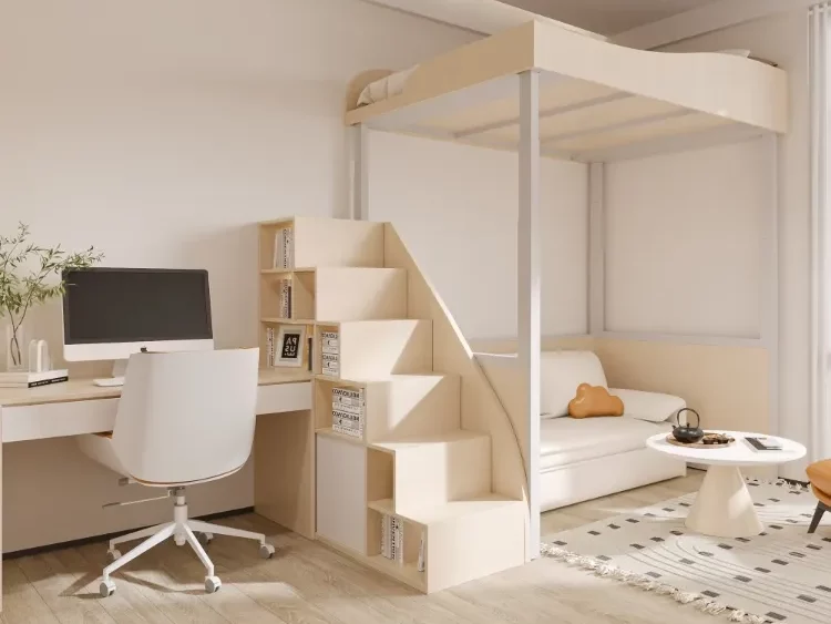 Electric Height Adjustable Loft Beds for working or studying at daytime -Vakadesk (1)