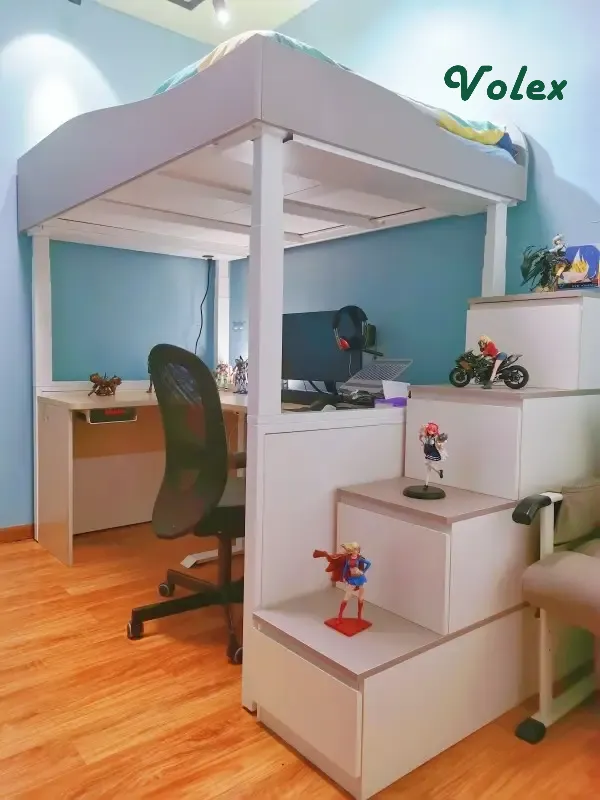 Electric height adjustable loft bed B01 _13 -Vakadesk