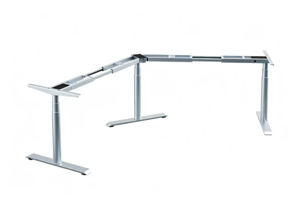Electric 3-leg L-shape 3-motor standing desk frame from China supplier Vaka 2